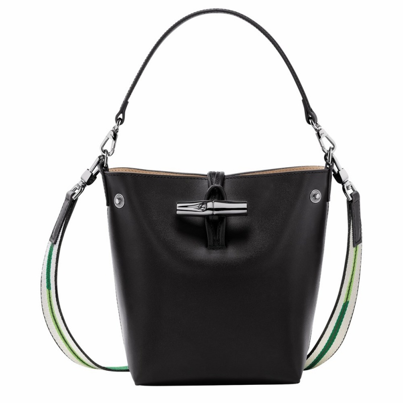 Black Longchamp Roseau XS Women's Bucket Bags